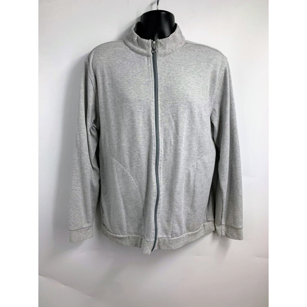 Linksoul Men's Golf Cotton Full Zip Long Sleeve Mock Neck Sweatshirt Size L
